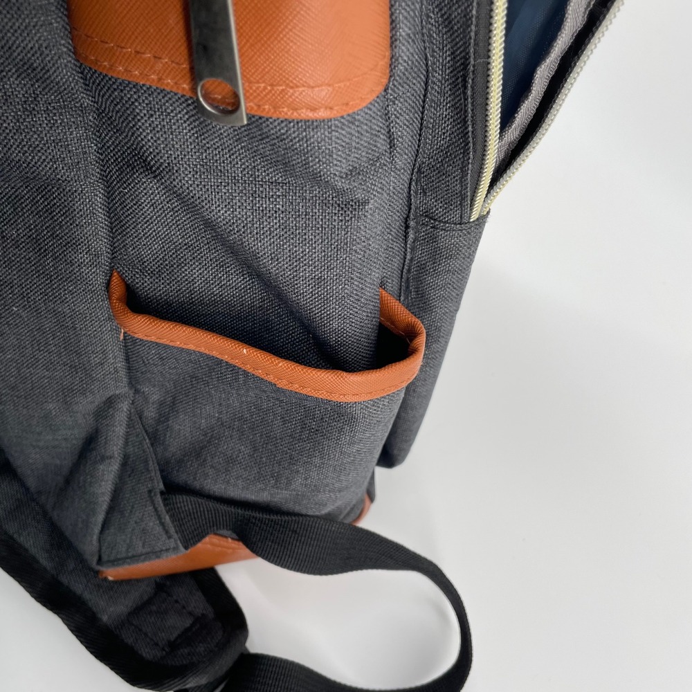 Mancio Vintage Laptop Backpack Gray Canvas USB Charging Port School Travel Bag - Picture 12 of 16